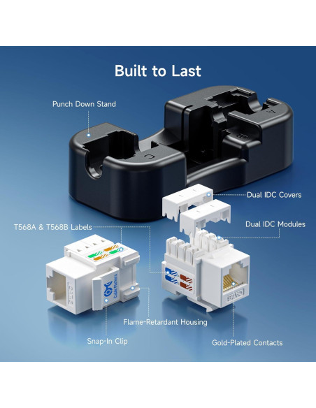 Jacks Keystone Cat6 Cable Matters 25 Unidades 10Gbps Blanco Jacks Keystone Cat6 Cable Matters 25 Unidades 10Gbps Blanco
