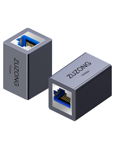 Acoplador RJ45 10GB ZUZONG Femenino a Femenino 2 Pcs Acoplador RJ45 10GB ZUZONG Femenino a Femenino 2 Pcs