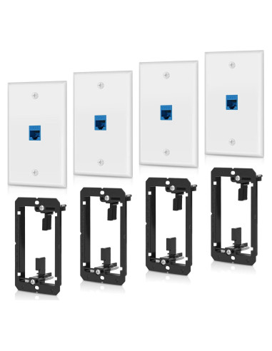 Paquete de 4 Placas de Pared Ethernet Cat6 ANONION 1 Puerto