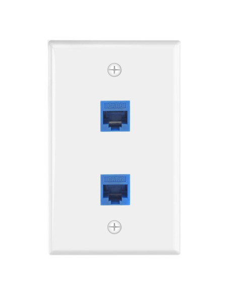 Placa de Pared Ethernet VCE 2 Puertos Azul Certificada UL Placa de Pared Ethernet VCE 2 Puertos Azul Certificada UL