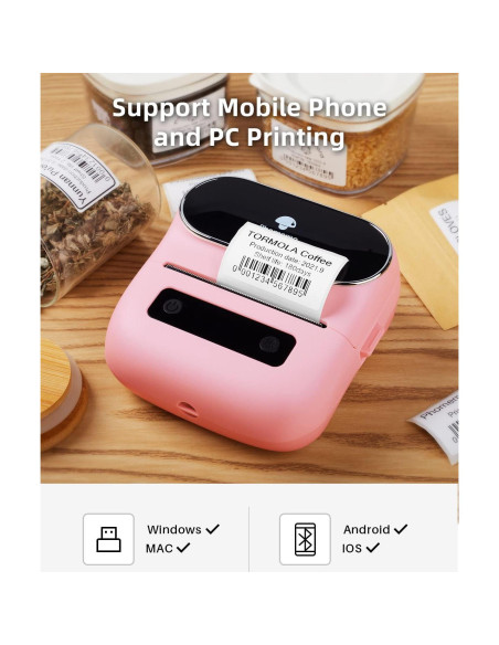 Impresora de Etiquetas Térmicas Phomemo M220 Rosa Inalámbrica Impresora de Etiquetas Térmicas Phomemo M220 Rosa Inalámbrica