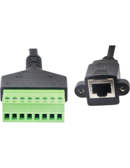 Adaptador RJ45 Hembra a Terminal de Tornillo 8 Pines Cat5/6/7 Adaptador RJ45 Hembra a Terminal de Tornillo 8 Pines Cat5/6/7