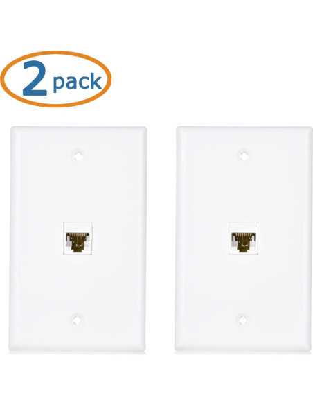 Placa de Pared Ethernet 1 Puerto Cable Matters Cat6 Blanca - Paquete de 2 Placa de Pared Ethernet 1 Puerto Cable Matters Cat6 Blanca - Paquete de 2