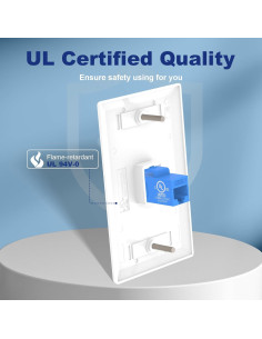 Placa de Pared Ethernet VCE 1 Puerto CAT6 Azul 2-Pack 2
