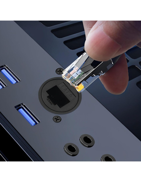 Adaptador de Montaje en Panel RJ45 YiKaiEn 8P8C Femenino a Femenino Adaptador de Montaje en Panel RJ45 YiKaiEn 8P8C Femenino a Femenino