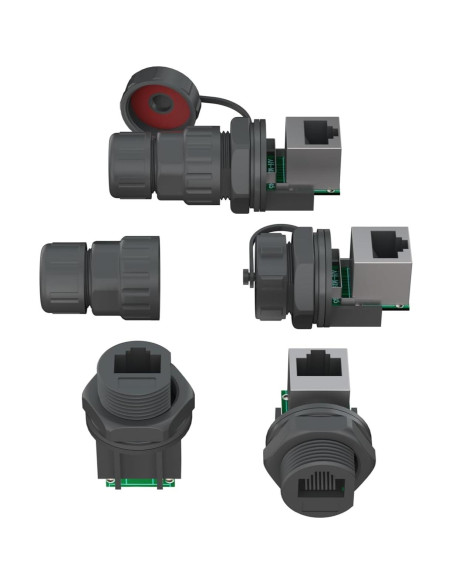 Acoplador RJ45 Impermeable AOHUA 90 IP68 - Paquete de 4 Acoplador RJ45 Impermeable AOHUA 90 IP68 - Paquete de 4