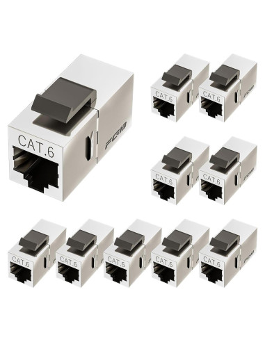 Acoplador Keystone Cat6 Hembra a Hembra FGB 10 Pack Blindado