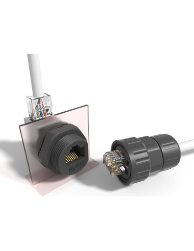 Acoplador RJ45 Impermeable AOHUA 90 IP68 - Paquete de 4