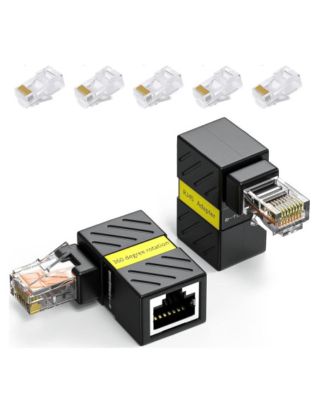 Paquete de 2 Extensores Ethernet Cat6 Minidodoca 90 Grados Paquete de 2 Extensores Ethernet Cat6 Minidodoca 90 Grados