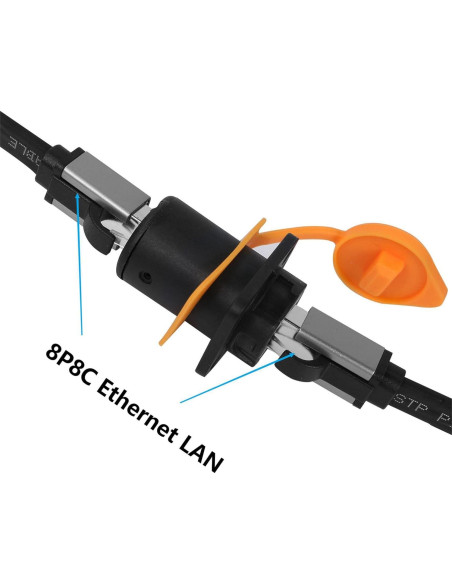 Conector Adaptador RJ45 D-Type Montaje en Panel Impermeable Conector Adaptador RJ45 D-Type Montaje en Panel Impermeable