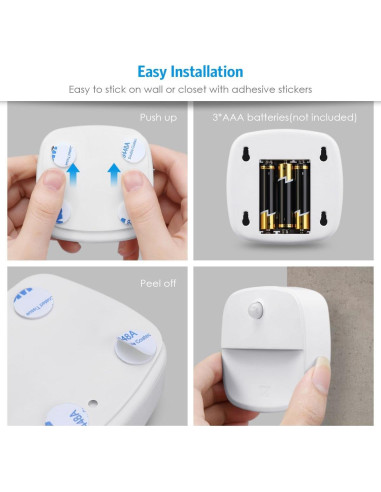 Luz de Sensor de Movimiento AMIR LED 3 Piezas Blanco Cálido