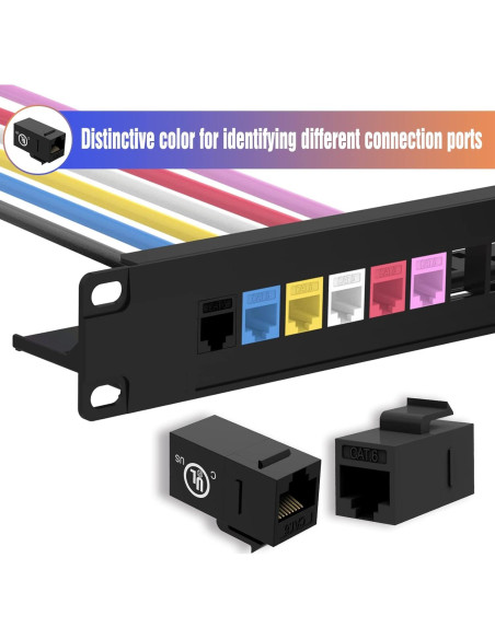Acopladores Keystone RJ45 CAT6 VCE, 25 unidades, negro Acopladores Keystone RJ45 CAT6 VCE, 25 unidades, negro