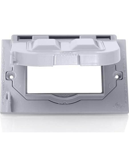 Cubierta Impermeable Leviton 1-Gang GFCI Dúplex Gris Cubierta Impermeable Leviton 1-Gang GFCI Dúplex Gris