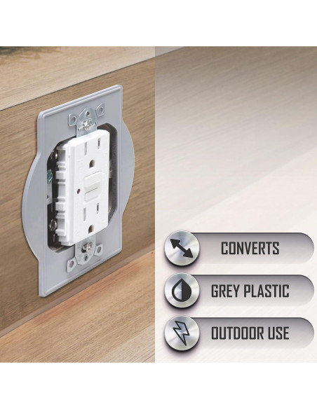 Adaptador de Caja Redonda Hubbell TayMac PRBA400G Gris Adaptador de Caja Redonda Hubbell TayMac PRBA400G Gris