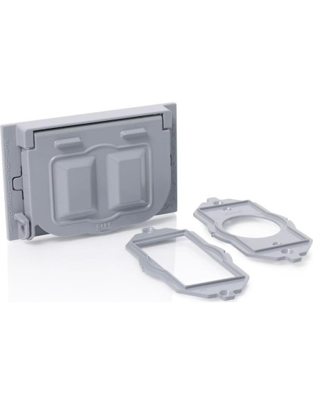Cubierta Impermeable Leviton 1-Gang GFCI Dúplex Gris Cubierta Impermeable Leviton 1-Gang GFCI Dúplex Gris