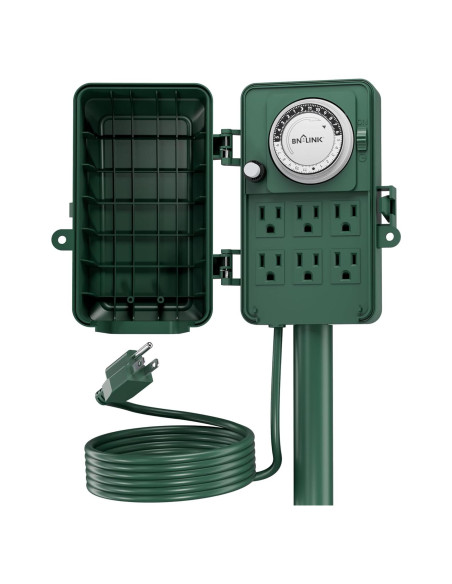 Temporizador Mecánico Exterior BN-LINK 6 Salidas 1.83m Verde Temporizador Mecánico Exterior BN-LINK 6 Salidas 1.83m Verde