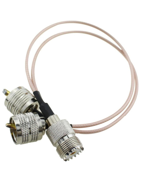 Cable Divisor Coaxial RG316 UHF SQXBK 300mm 2 Vías Plata Cable Divisor Coaxial RG316 UHF SQXBK 300mm 2 Vías Plata