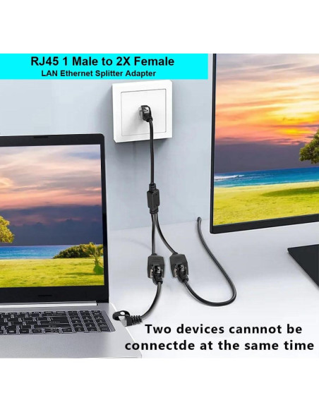 Divisor Ethernet RJ45 1 a 2 ZOIZLLA Cat5 Cat6 Cat7 Divisor Ethernet RJ45 1 a 2 ZOIZLLA Cat5 Cat6 Cat7