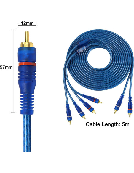 Cable RCA de Audio MEIRIYFA 2 Canales a 4 Canales 5m Cable RCA de Audio MEIRIYFA 2 Canales a 4 Canales 5m