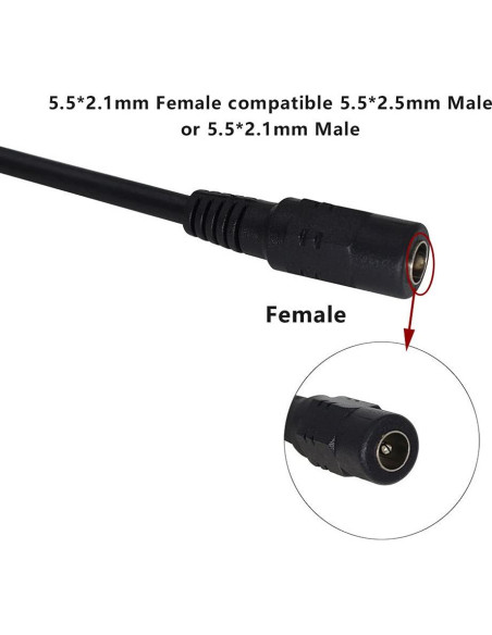 Cable divisor de potencia DC 1 hembra a 4 macho Deguangxin 4 piezas
