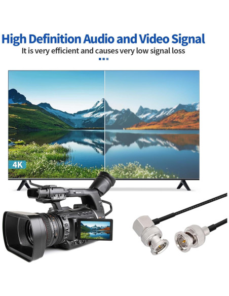 Cable SDI Yuslao BNC Macho a Ángulo Recto 1.83m 75 Ohm (2-Pack) Cable SDI Yuslao BNC Macho a Ángulo Recto 1.83m 75 Ohm (2-Pack)