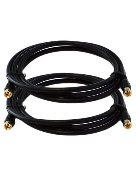 Cable coaxial RG6 1.83m iMBAPrice, paquete de 2, conectores F oro Cable coaxial RG6 1.83m iMBAPrice, paquete de 2, conectores F oro