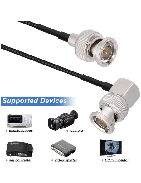 Cable SDI Yuslao BNC Macho a Ángulo Recto 1.83m 75 Ohm (2-Pack) Cable SDI Yuslao BNC Macho a Ángulo Recto 1.83m 75 Ohm (2-Pack)
