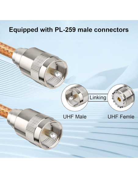 Cable Coaxial RG8X 1.83 m XRDS -RF con Conectores UHF PL259 Cable Coaxial RG8X 1.83 m XRDS -RF con Conectores UHF PL259