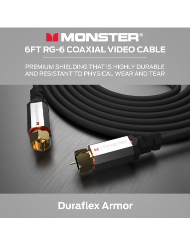 Cable coaxial Monster Essentials RG-6 1.83m con conector F-pin