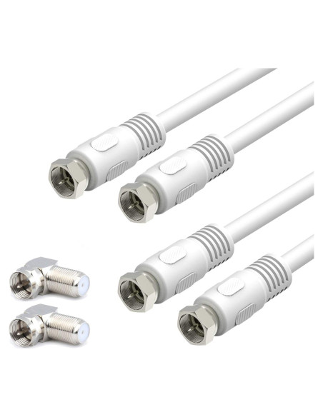 Cable Coaxial RG6 2 Unidades 30.48 cm con Conectores F Macho Cable Coaxial RG6 2 Unidades 30.48 cm con Conectores F Macho