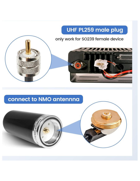 Cable Coaxial RG58 Anina 4.9m NMO a PL259 Macho con Tapa Cable Coaxial RG58 Anina 4.9m NMO a PL259 Macho con Tapa