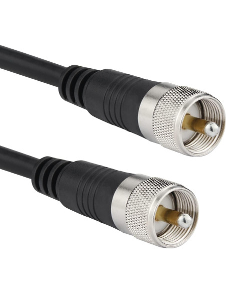 Cable Coaxial RG8X 5.49m Ullnosoo UHF PL259 Macho a Macho Cable Coaxial RG8X 5.49m Ullnosoo UHF PL259 Macho a Macho
