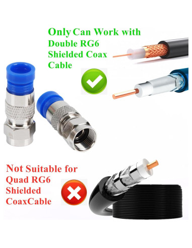Kit de Crimpado de Cable Coaxial Gaobige RG6 RG59 10 Conectores