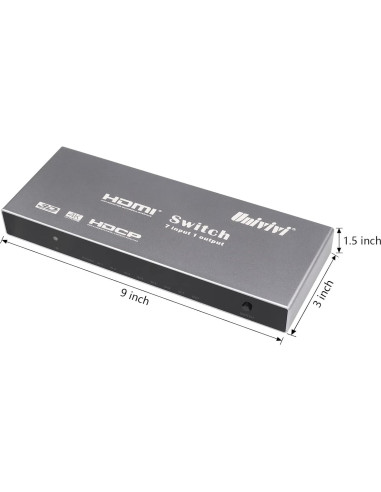 Interruptor HDMI 7 en 1 Univivi 4K@60Hz con Control Remoto