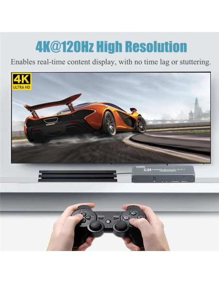 Conmutador HDMI 3x1 Anber-Tech 4K 120Hz Control Remoto Conmutador HDMI 3x1 Anber-Tech 4K 120Hz Control Remoto