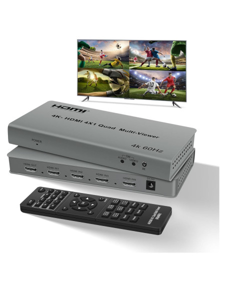 Interruptor Multivisor HDMI 4 en 1 NEWCARE 4K@60Hz PIP Interruptor Multivisor HDMI 4 en 1 NEWCARE 4K@60Hz PIP