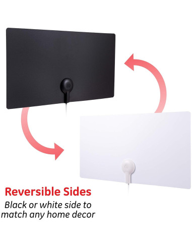 Antena de TV Digital HD GE Ultra Edge 4K, 64 km, Reversible