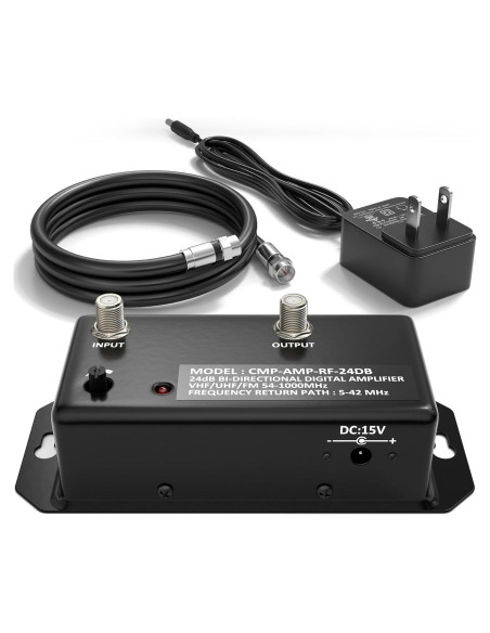 Amplificador de Antena de TV The Cimple Co 24 dB con Coaxial Amplificador de Antena de TV The Cimple Co 24 dB con Coaxial