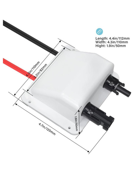 Entrada de Cable Solar Doble ABS 10ft IP68 para RV y Barco Entrada de Cable Solar Doble ABS 10ft IP68 para RV y Barco