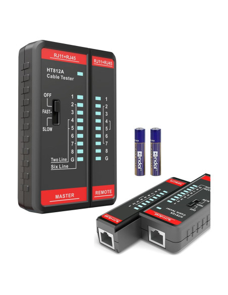 Probador de Cable de Red Intendvision RJ45 y RJ11 CAT5/CAT6 Probador de Cable de Red Intendvision RJ45 y RJ11 CAT5/CAT6