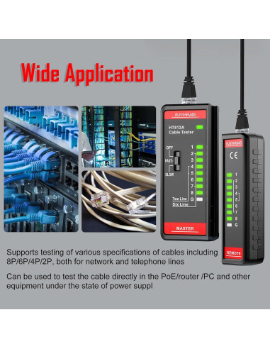 Probador de Cable de Red Intendvision RJ45 y RJ11 CAT5/CAT6