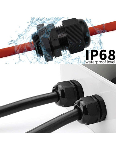 Conectores Plásticos Impermeables BLS M20 x 1.5 - 20 Pcs