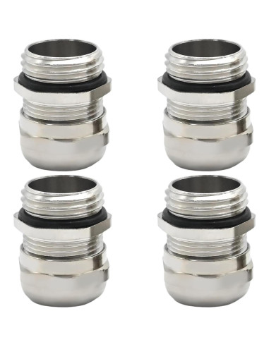 4 Piezas Conector Impermeable NPT 1/2" ZUDKSUY Cobre Niquelado