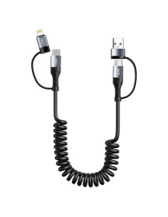 Cable de Carga Miger 4 en 1 1.2m Retráctil para iPhone