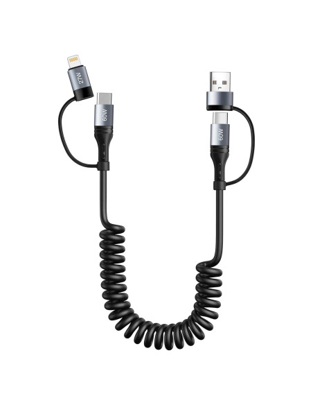 Cable de Carga Miger 4 en 1 1.2m Retráctil para iPhone Cable de Carga Miger 4 en 1 1.2m Retráctil para iPhone