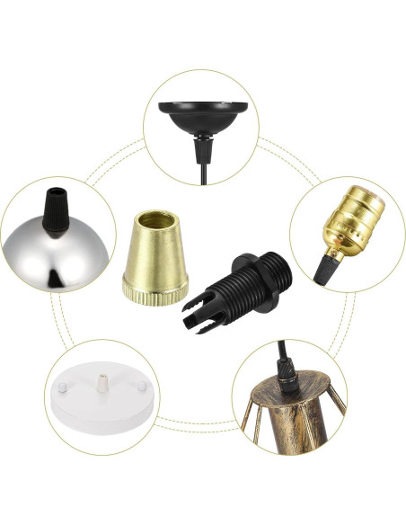 Conectores de Alivio de Tensión uxcell 5Pcs Dorado 1/8IP Conectores de Alivio de Tensión uxcell 5Pcs Dorado 1/8IP