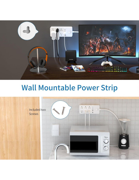 Regleta NTONPOWER 2 Enchufes 6 Salidas 4 USB 3m Protector 2100J Regleta NTONPOWER 2 Enchufes 6 Salidas 4 USB 3m Protector 2100J