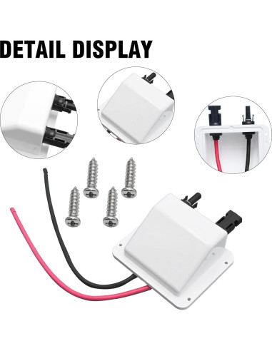 Caja de entrada de cable solar VIKKSAER 10AWG 30.48 cm blanca