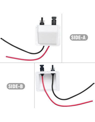 Caja de entrada de cable solar VIKKSAER 10AWG 30.48 cm blanca
