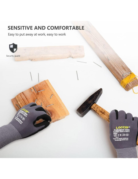 Guantes de Trabajo LOCCEF Nitrilo MicroFoam 6 Pares Grises Guantes de Trabajo LOCCEF Nitrilo MicroFoam 6 Pares Grises